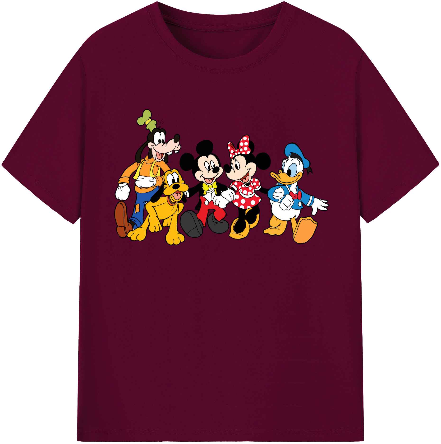 （画像用） ミッキーマウス Mickey Mouse レディースカジュアルプリントTシャツ（綿100％）